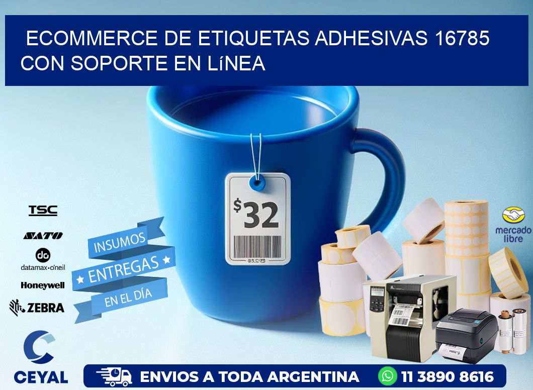 Ecommerce de Etiquetas Adhesivas 16785 con Soporte en Línea