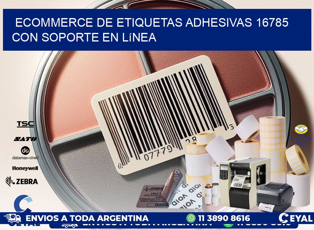 Ecommerce de Etiquetas Adhesivas 16785 con Soporte en Línea