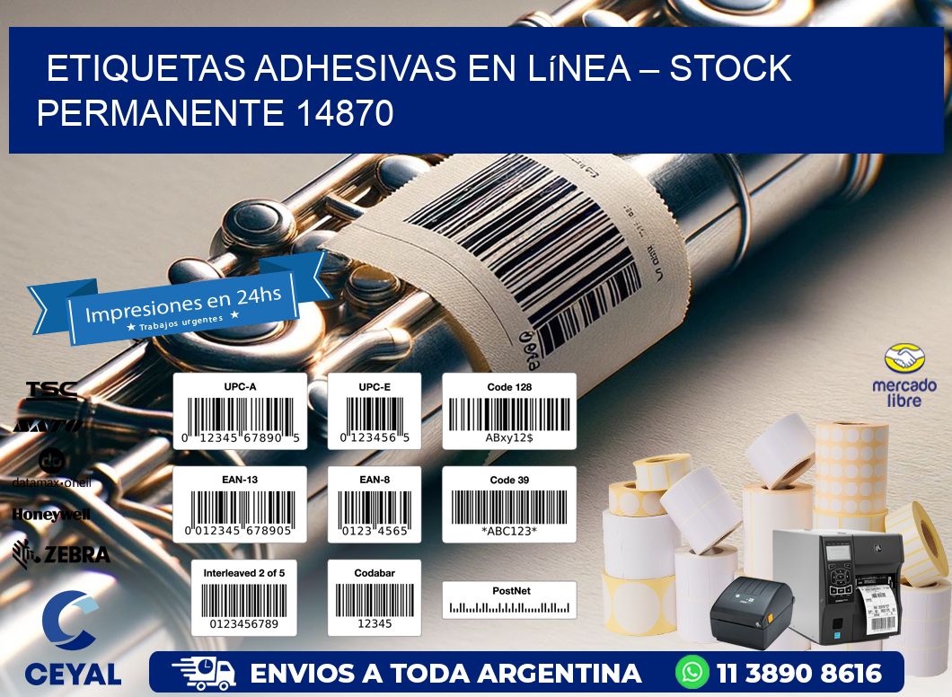 Etiquetas Adhesivas en Línea – Stock Permanente 14870