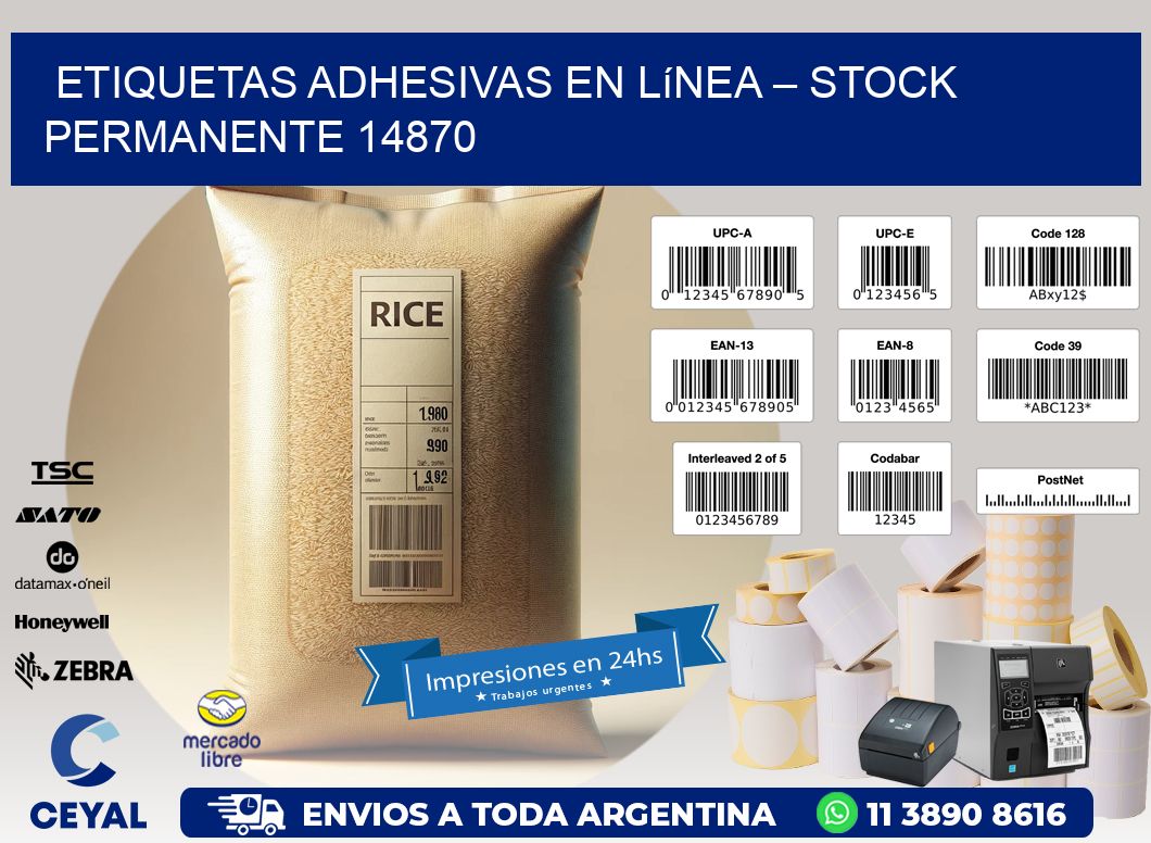 Etiquetas Adhesivas en Línea – Stock Permanente 14870