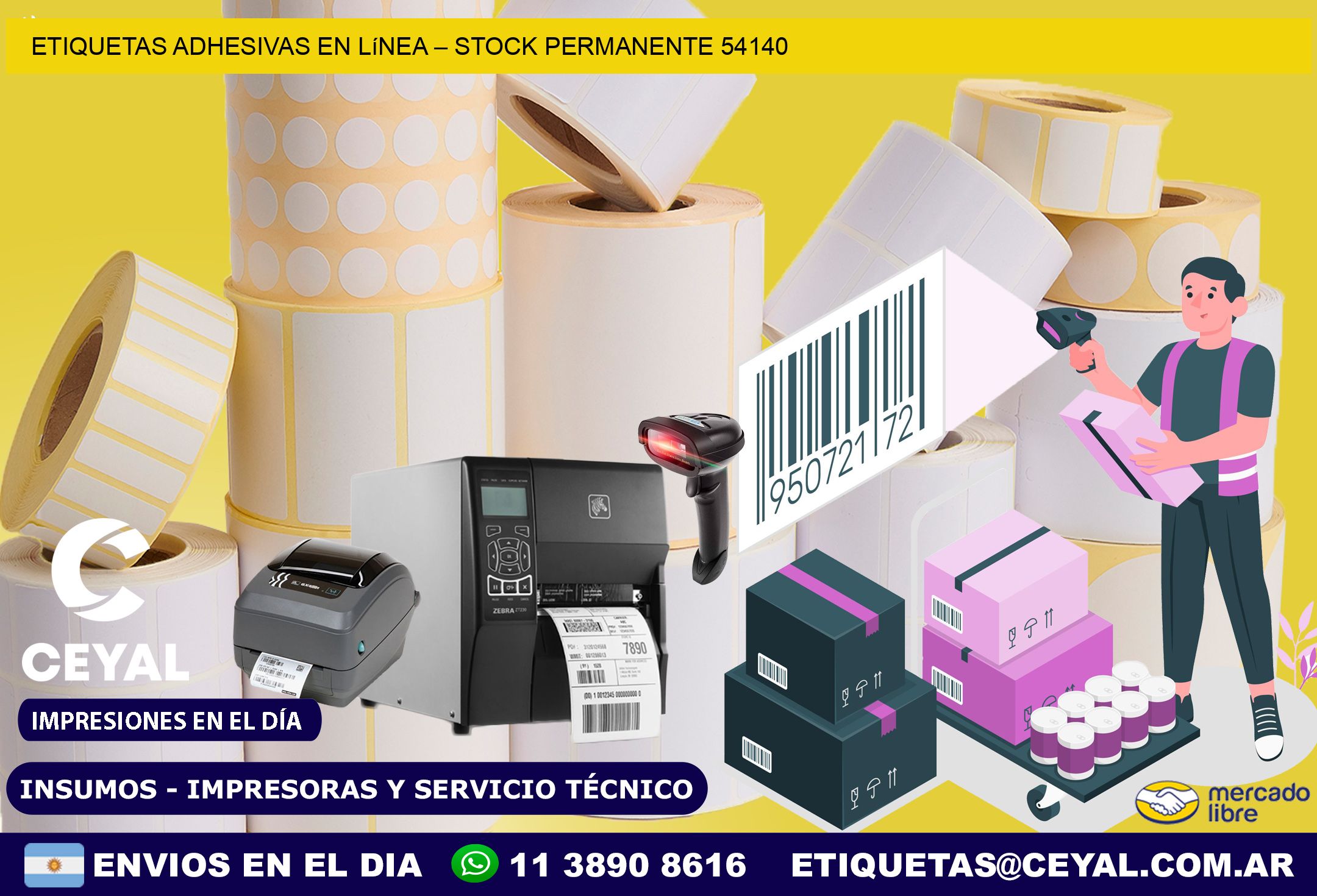 Etiquetas Adhesivas en Línea – Stock Permanente 54140
