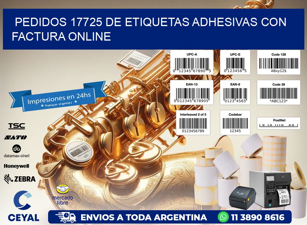 Pedidos 17725 de Etiquetas Adhesivas con Factura Online