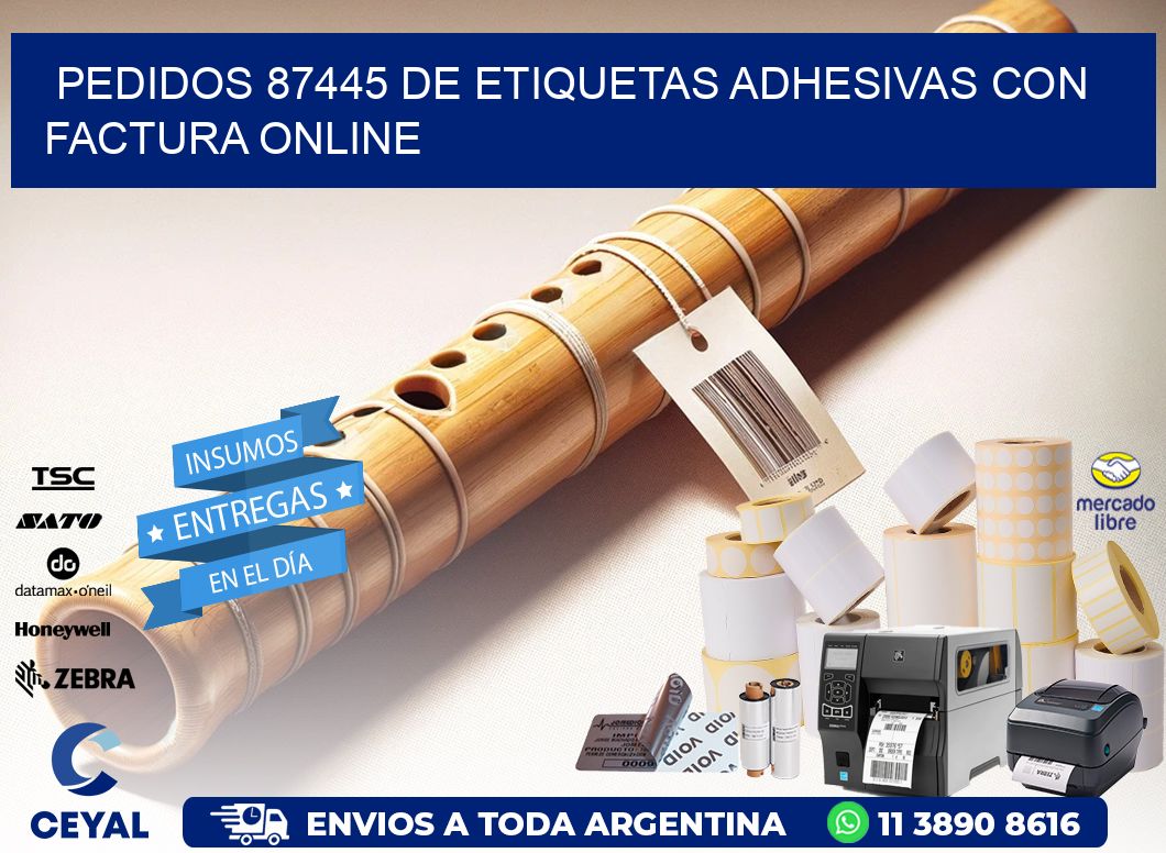 Pedidos 87445 de Etiquetas Adhesivas con Factura Online