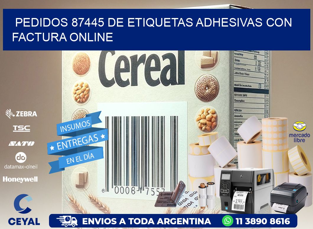 Pedidos 87445 de Etiquetas Adhesivas con Factura Online