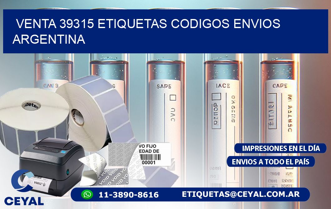 VENTA 39315 ETIQUETAS CODIGOS ENVIOS ARGENTINA