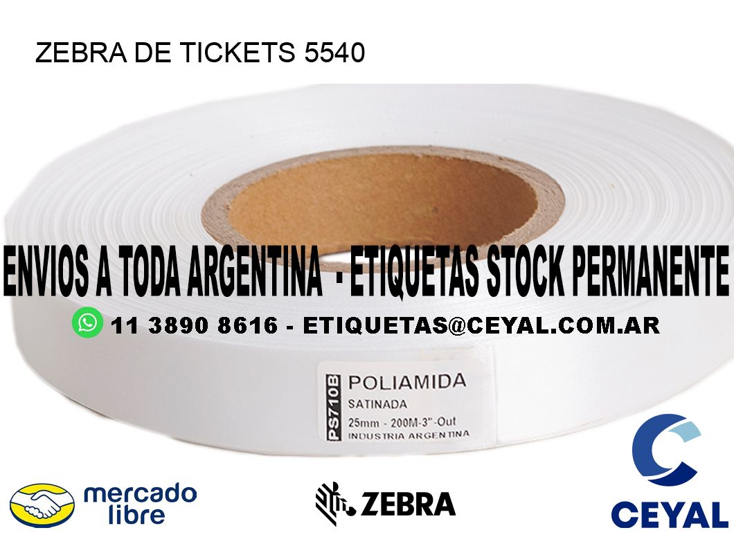 ZEBRA DE TICKETS 5540