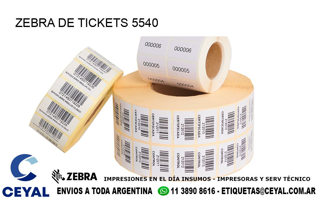 ZEBRA DE TICKETS 5540