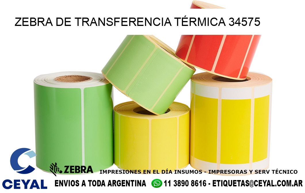 ZEBRA DE TRANSFERENCIA TÉRMICA 34575