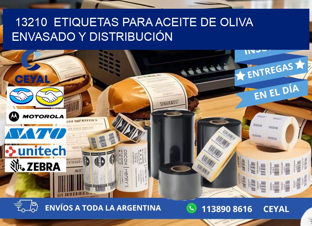 13210 ETIQUETAS PARA ACEITE DE OLIVA ENVASADO Y DISTRIBUCIÓN