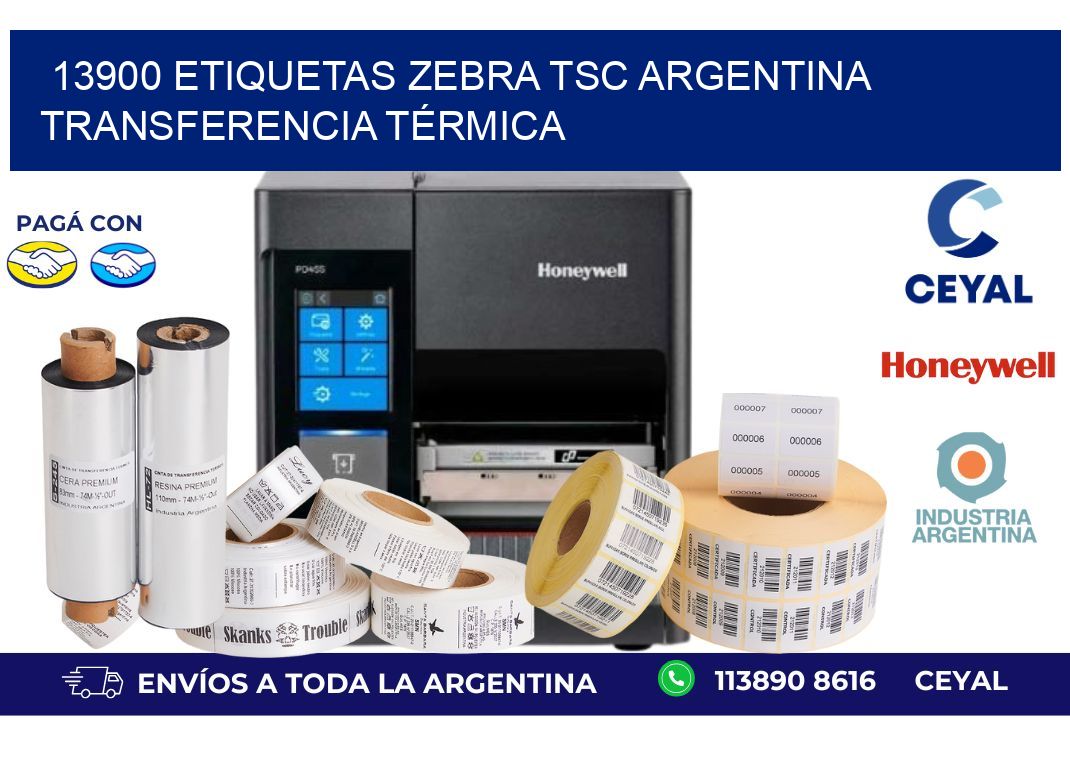 13900 etiquetas zebra tsc argentina TRANSFERENCIA TÉRMICA