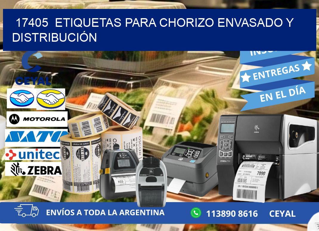 17405  ETIQUETAS PARA CHORIZO ENVASADO Y DISTRIBUCIÓN