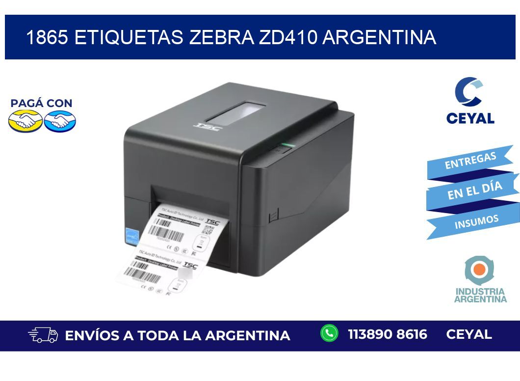 1865 etiquetas zebra zd410 argentina