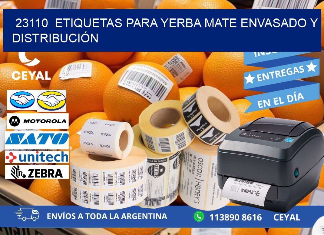 23110  ETIQUETAS PARA YERBA MATE ENVASADO Y DISTRIBUCIÓN