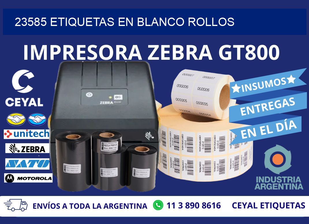 23585 ETIQUETAS EN BLANCO ROLLOS