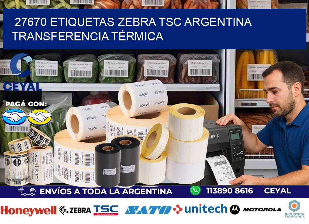 27670 etiquetas zebra tsc argentina TRANSFERENCIA TÉRMICA