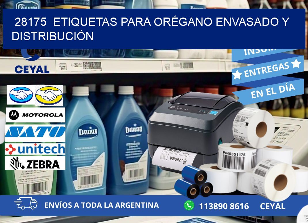 28175  ETIQUETAS PARA ORÉGANO ENVASADO Y DISTRIBUCIÓN