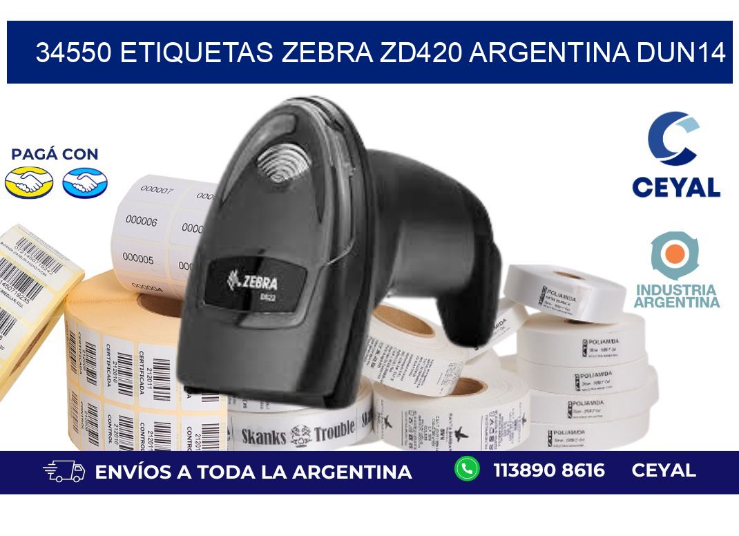 34550 etiquetas zebra zd420 argentina DUN14