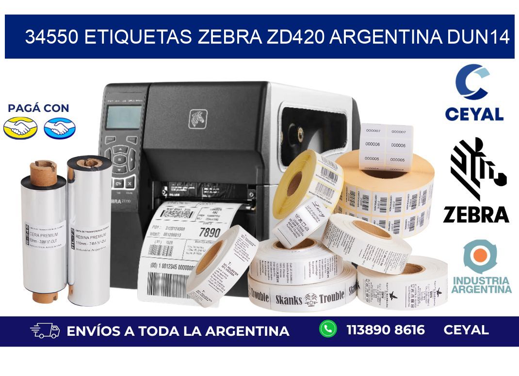 34550 etiquetas zebra zd420 argentina DUN14