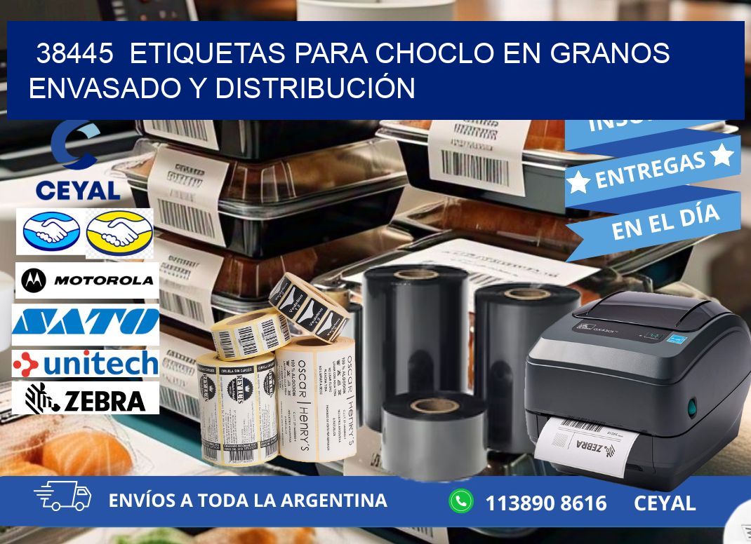 38445 ETIQUETAS PARA CHOCLO EN GRANOS ENVASADO Y DISTRIBUCIÓN