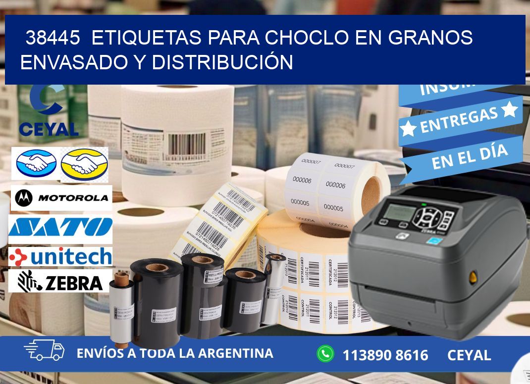 38445 ETIQUETAS PARA CHOCLO EN GRANOS ENVASADO Y DISTRIBUCIÓN