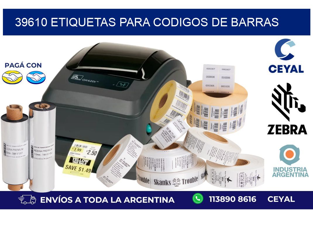 39610 ETIQUETAS PARA CODIGOS DE BARRAS