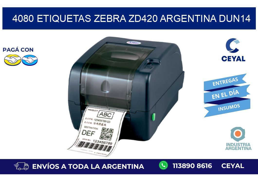 4080 etiquetas zebra zd420 argentina DUN14