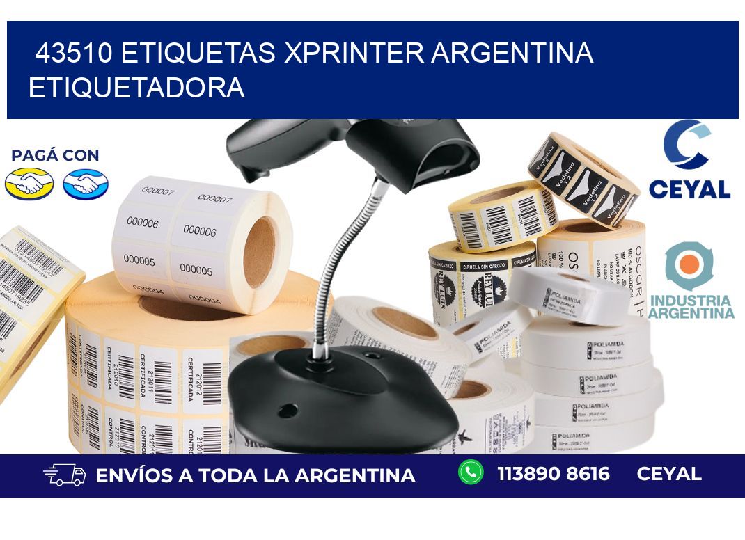 43510 etiquetas xprinter argentina ETIQUETADORA