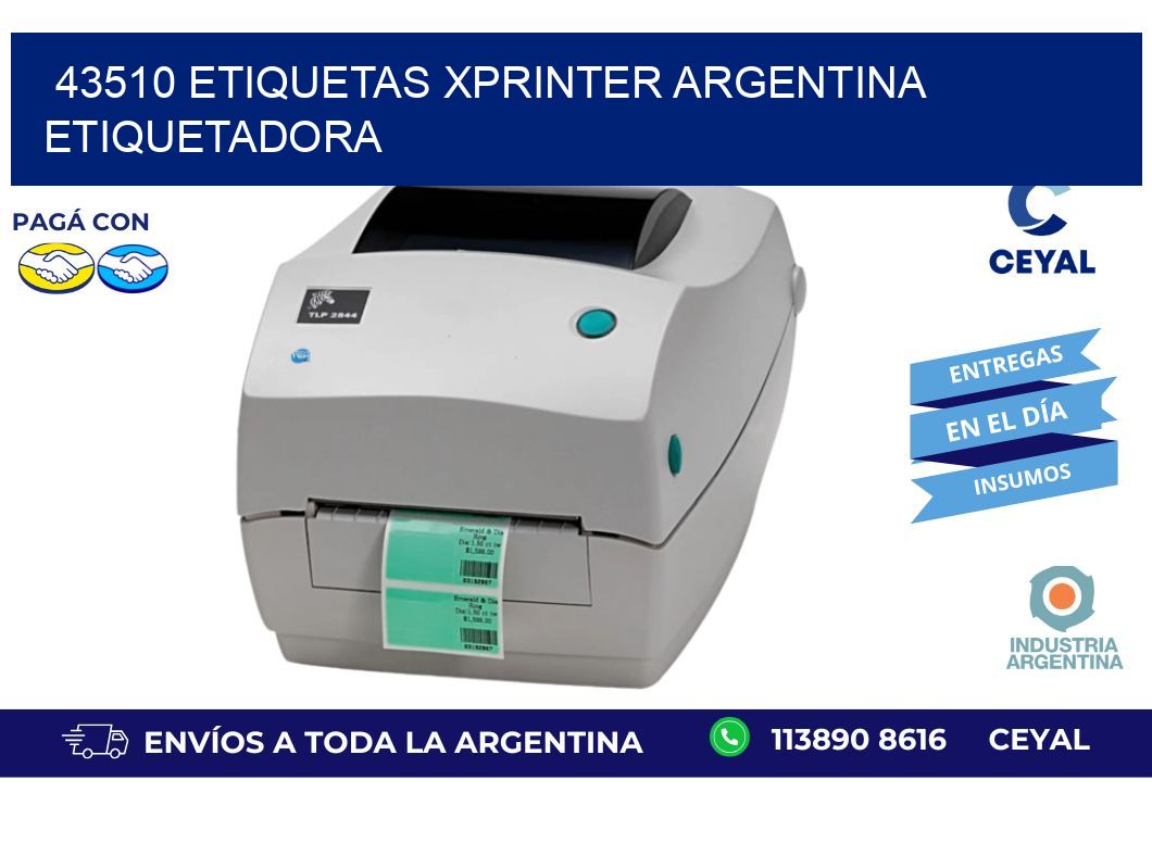 43510 etiquetas xprinter argentina ETIQUETADORA