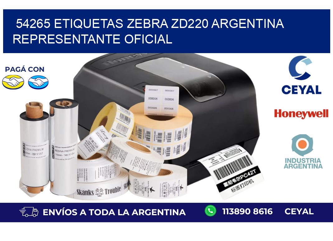 54265 etiquetas zebra zd220 argentina REPRESENTANTE OFICIAL