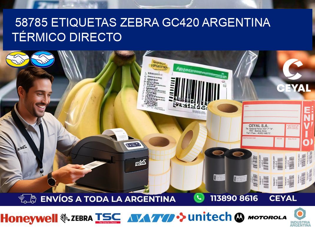58785 etiquetas zebra gc420 argentina TÉRMICO DIRECTO