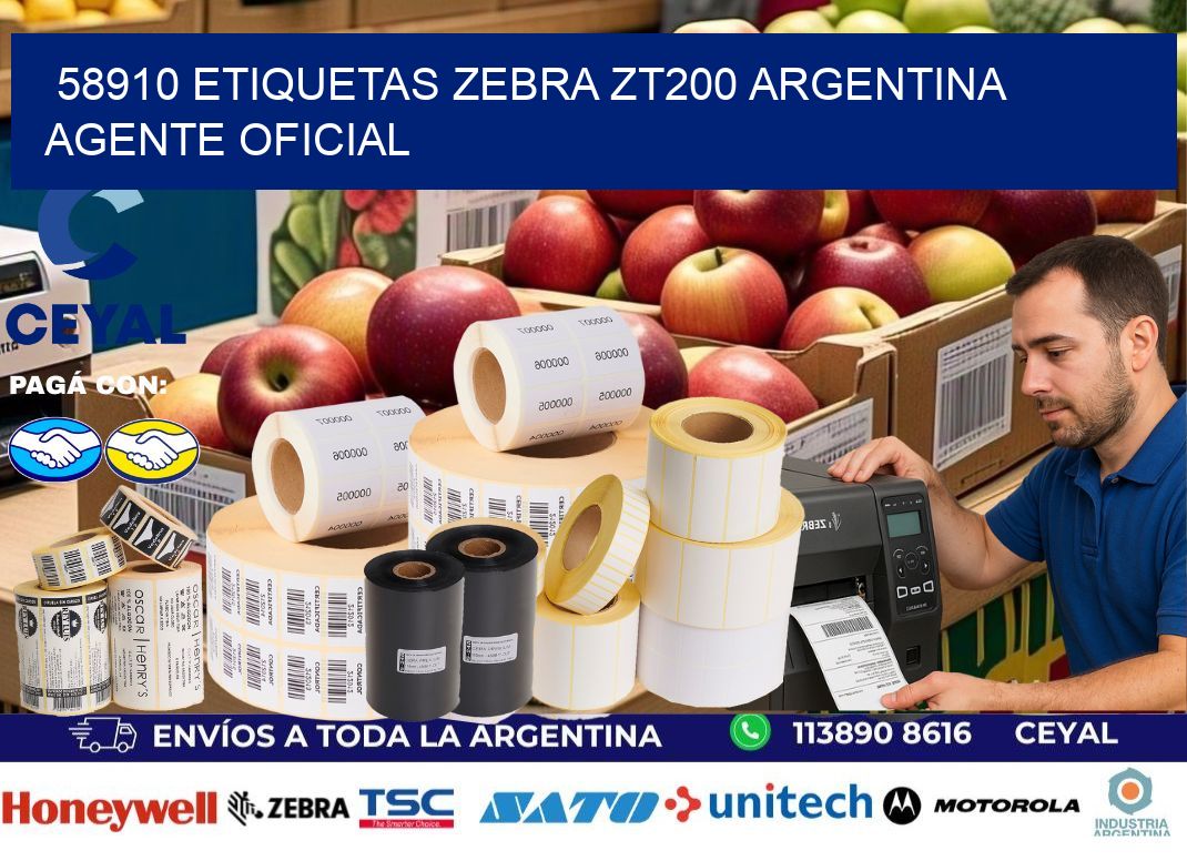 58910 etiquetas zebra zt200 argentina AGENTE OFICIAL