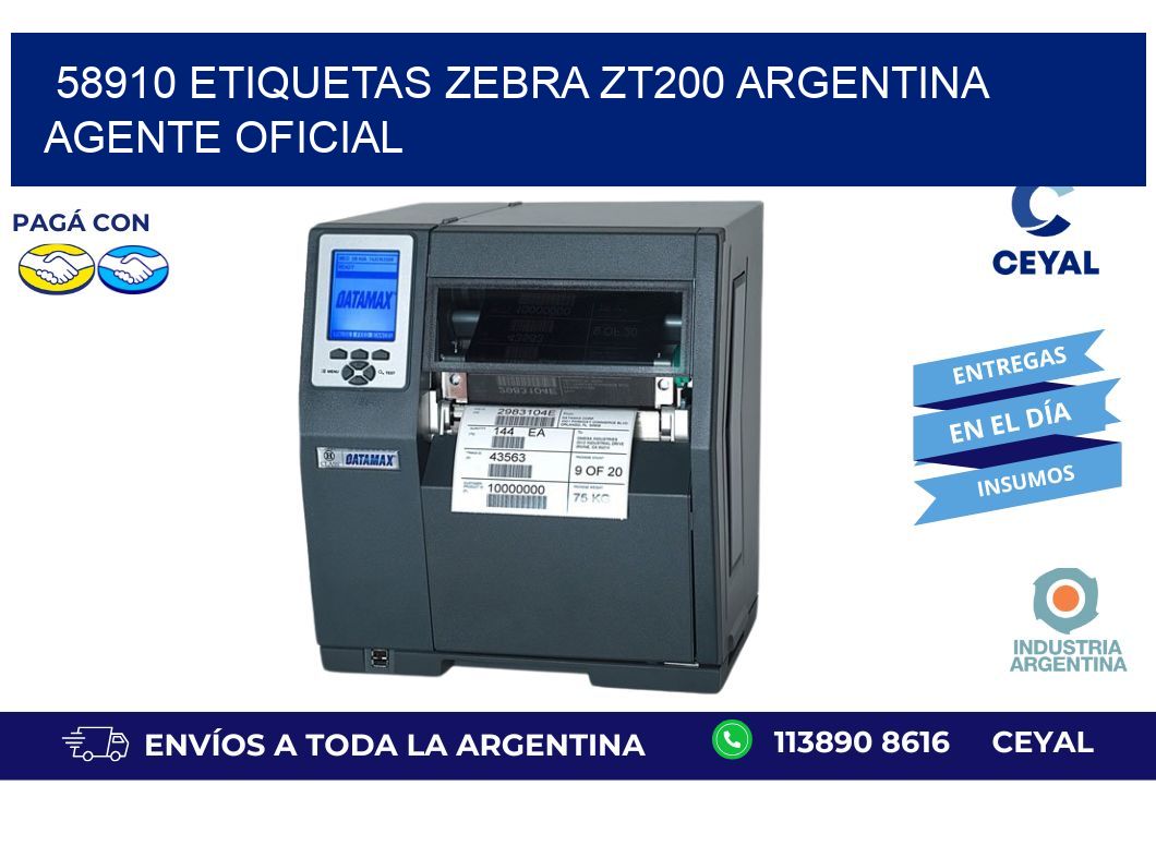 58910 etiquetas zebra zt200 argentina AGENTE OFICIAL