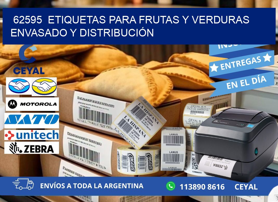 62595  ETIQUETAS PARA FRUTAS Y VERDURAS ENVASADO Y DISTRIBUCIÓN