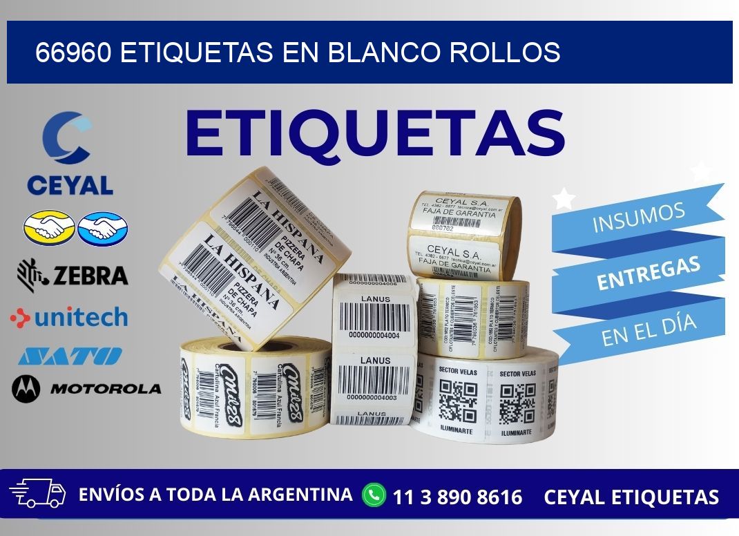 66960 ETIQUETAS EN BLANCO ROLLOS