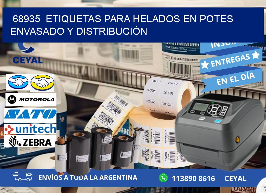 68935  ETIQUETAS PARA HELADOS EN POTES ENVASADO Y DISTRIBUCIÓN