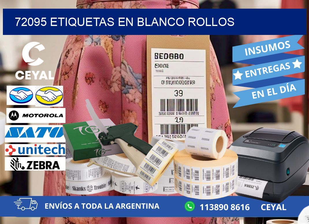 72095 ETIQUETAS EN BLANCO ROLLOS