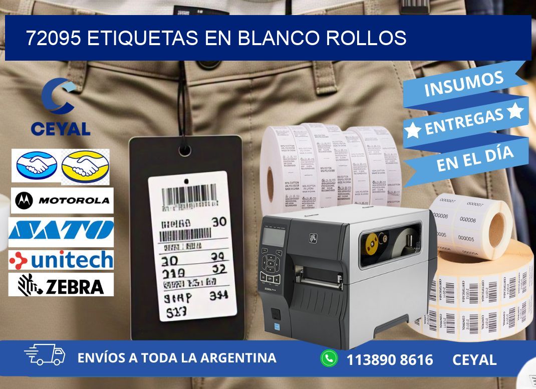 72095 ETIQUETAS EN BLANCO ROLLOS