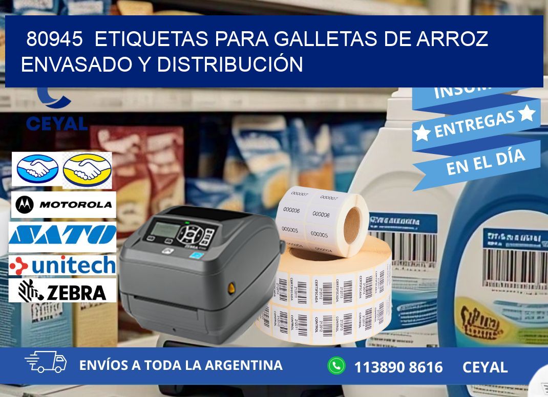 80945 ETIQUETAS PARA GALLETAS DE ARROZ ENVASADO Y DISTRIBUCIÓN