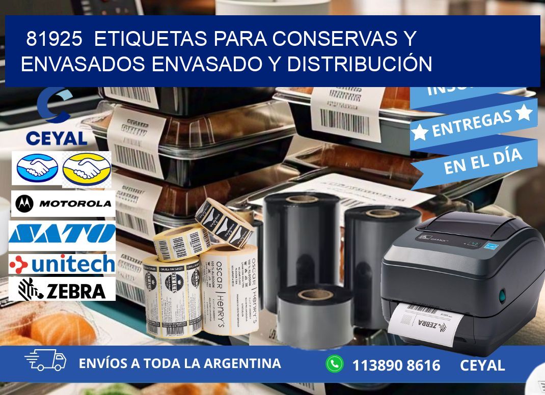 81925  ETIQUETAS PARA CONSERVAS Y ENVASADOS ENVASADO Y DISTRIBUCIÓN