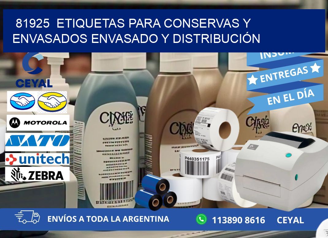 81925  ETIQUETAS PARA CONSERVAS Y ENVASADOS ENVASADO Y DISTRIBUCIÓN