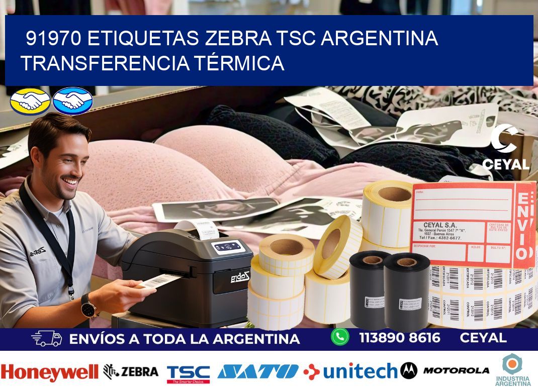 91970 etiquetas zebra tsc argentina TRANSFERENCIA TÉRMICA