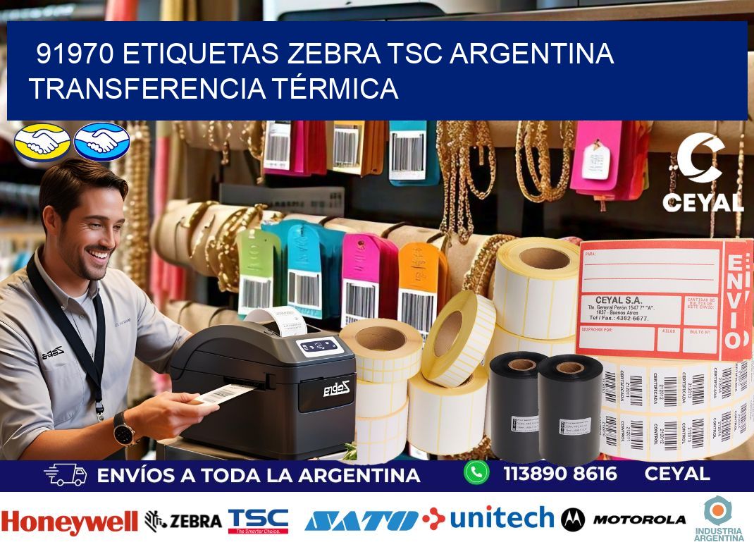 91970 etiquetas zebra tsc argentina TRANSFERENCIA TÉRMICA