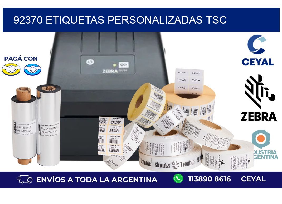 92370 ETIQUETAS PERSONALIZADAS TSC