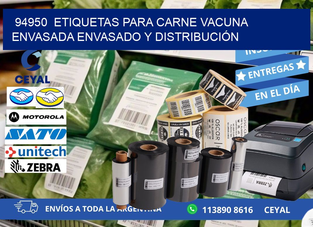 94950  ETIQUETAS PARA CARNE VACUNA ENVASADA ENVASADO Y DISTRIBUCIÓN