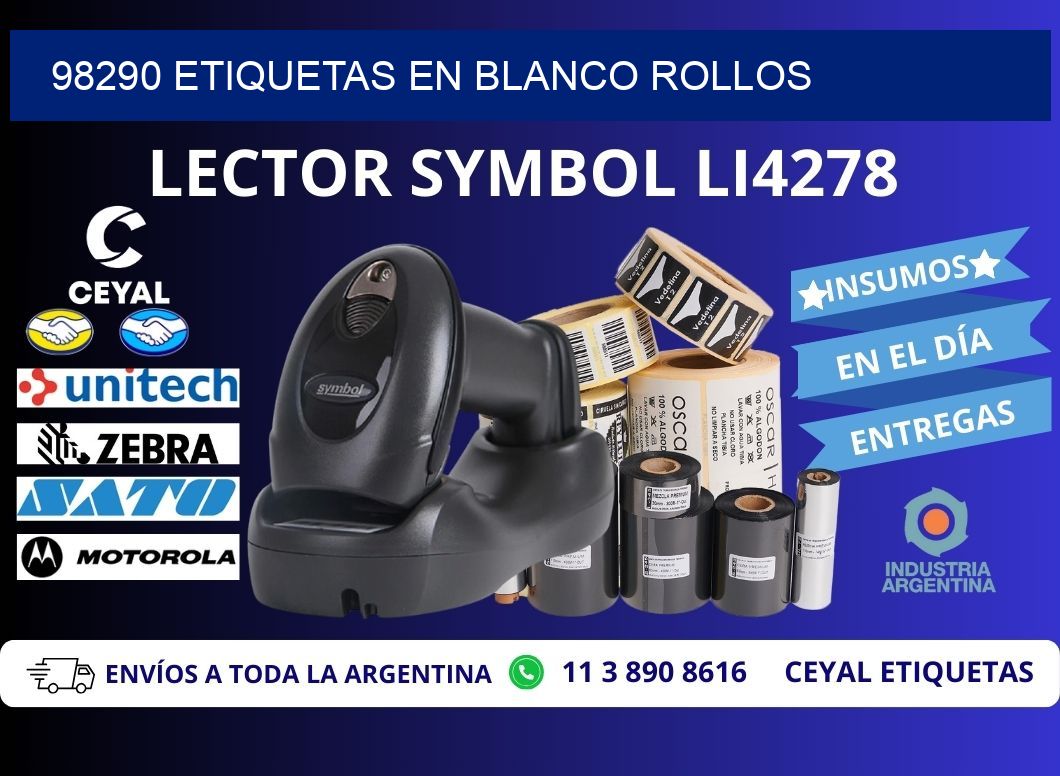 98290 ETIQUETAS EN BLANCO ROLLOS