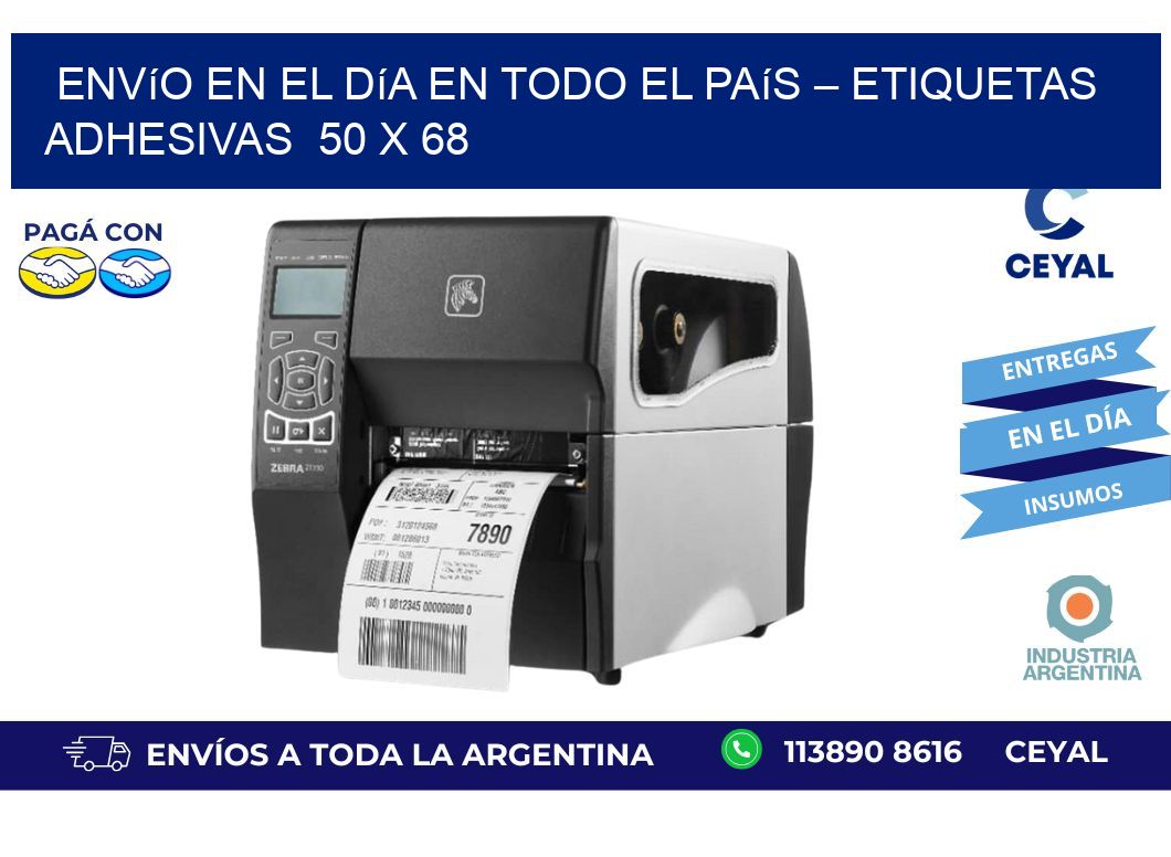 Envío en el Día en Todo el País – Etiquetas Adhesivas  50 x 68