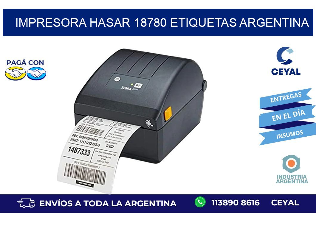 Impresora hasar 18780 etiquetas argentina