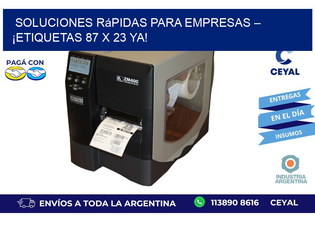 Soluciones Rápidas para Empresas – ¡Etiquetas 87 x 23 Ya!