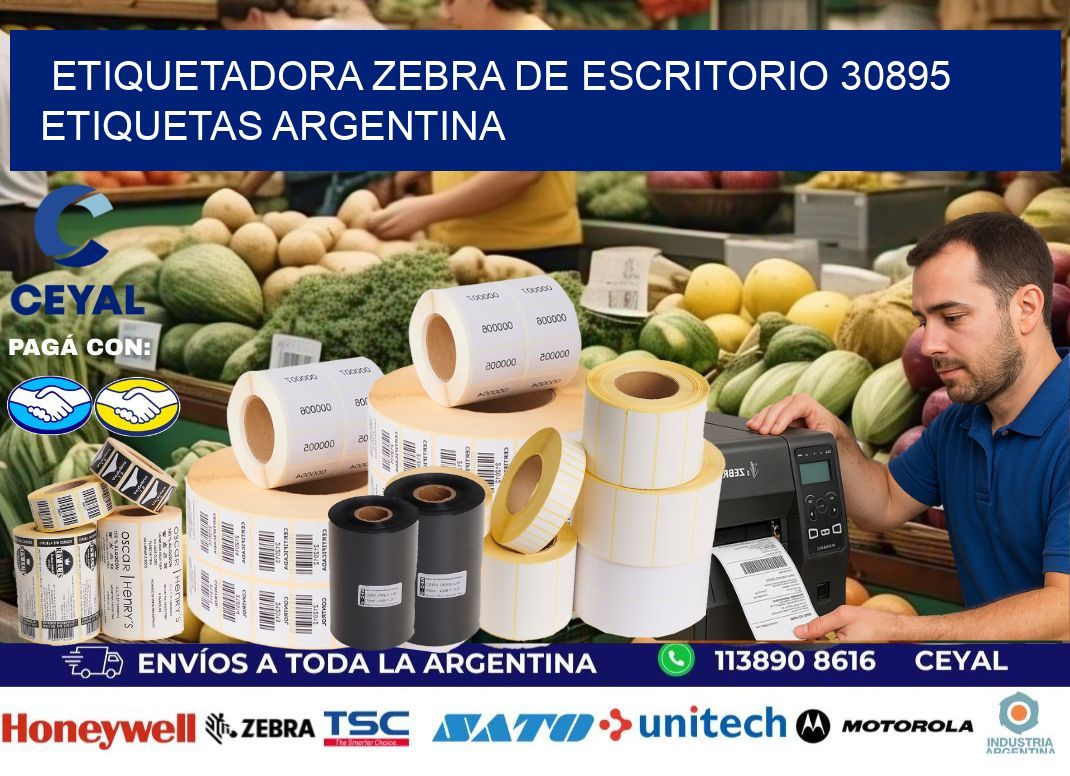etiquetadora zebra de escritorio 30895 etiquetas argentina