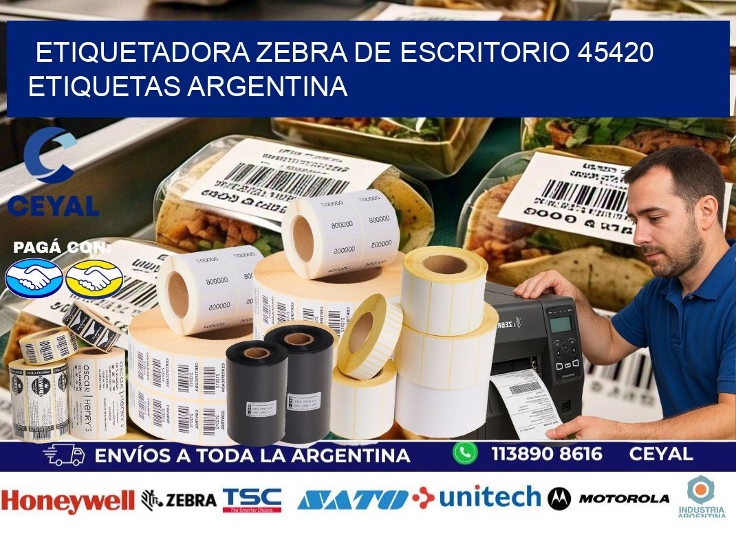 etiquetadora zebra de escritorio 45420 etiquetas argentina